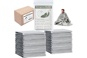 MIXIAO Emergency Foil Thermal Blanket (Pack of 100), 210 x 160 cm (82" x 63") Emergency shelter Survival Reflective Blankets Perfect for Outdoors, Hiking, Survival, Marathons or First Aid