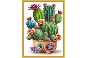 TAEYSCK Succulent Stamped Cross Stitch Kits for Adults Beginners, Easy DIY Counted Cross Stitch Kit Printed Patterns Dimensions Needlepoint Art Crafts Embroidery Kits for Home Wall Decor (11ct Without Frame)