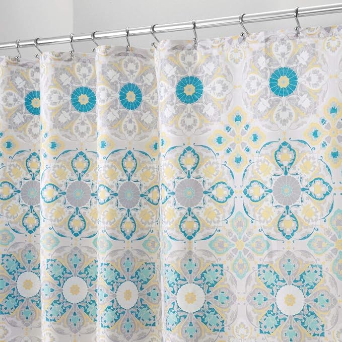 mDesign Shower Curtain Bath and Shower Privacy Curtain with Medallion