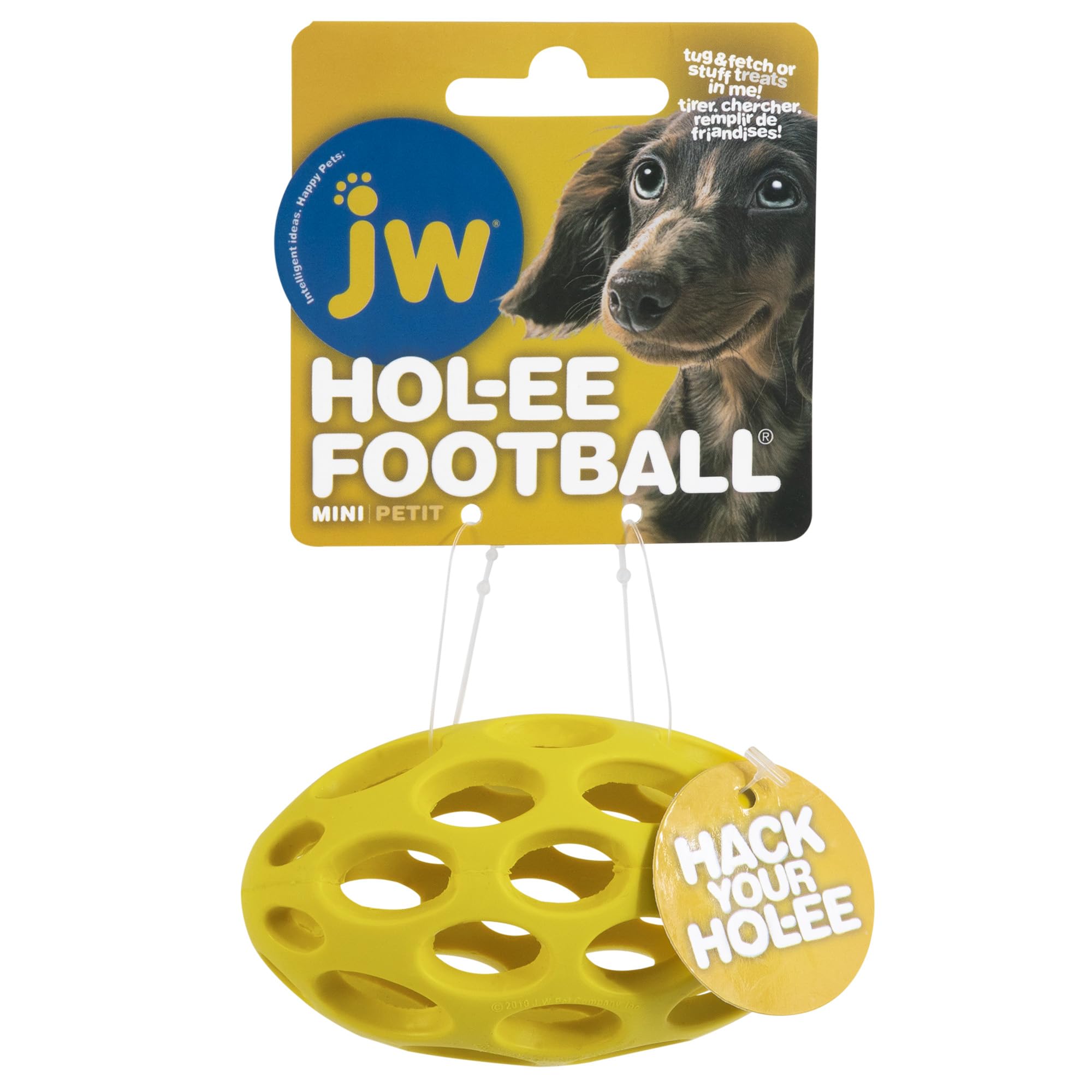 JW Hol-ee Roller American Football Shaped Durable Rubber Dog Toy, Chew Treat Dispensing Ball - Mini,XS