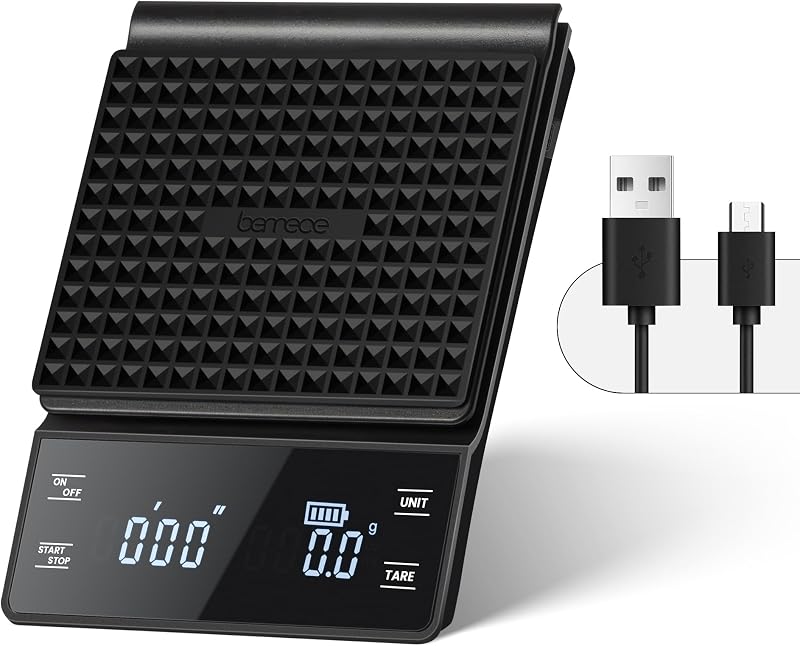 Bemece Digital Coffee Scale with Timer 0.1g-3000g Large LED Display USB-C