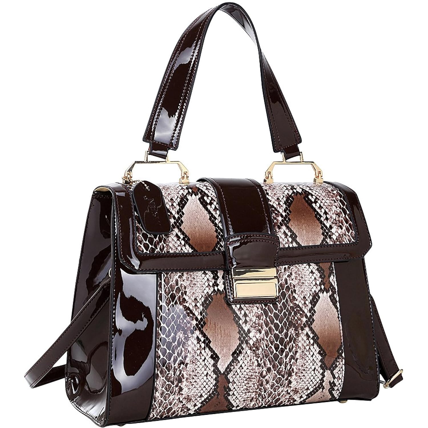 公式 Dasein Women S Tallソフトマットクロコレザーlikeテクスチャsatchel W バックルアクセント 肩ストラップ B00ylhwe ブラウン Cleanusapower Com