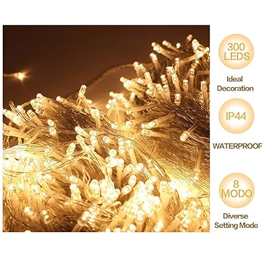 Lichterkette Außen.300Glühbirnen Lichterketten Aussen, Lichterkette Garten, Wasserdicht IP44 Warmweiß [Energieklasse A+]