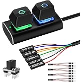 PC Power Button, External Desktop Computer Power Switch Splitter ON Off Reset SW HDD LED PC External Power Supply Button for Motherboard (Aluminum)