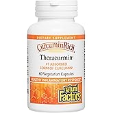 Natural Factors CurcuminRich Theracurmin - Antioxidant Support Supplement with Curcumin - Dietary Supplement Aids Muscle & - 60 Vegetarian Capsules (60 Servings)