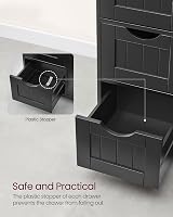 VASAGLE Bathroom Floor Storage Cabinet 4 Drawers 1 Door 30x55x82cm Ink Black view 7