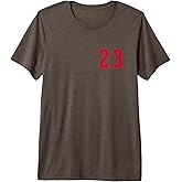 Red Number 23 Team Junior Sports Numbered Uniform Premium Tri-Blend T-Shirt