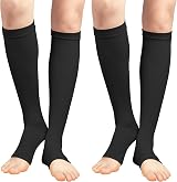 ACWOO Compression Socks Open Toe 2 Pairs Unisex Flight Running Medical view 9