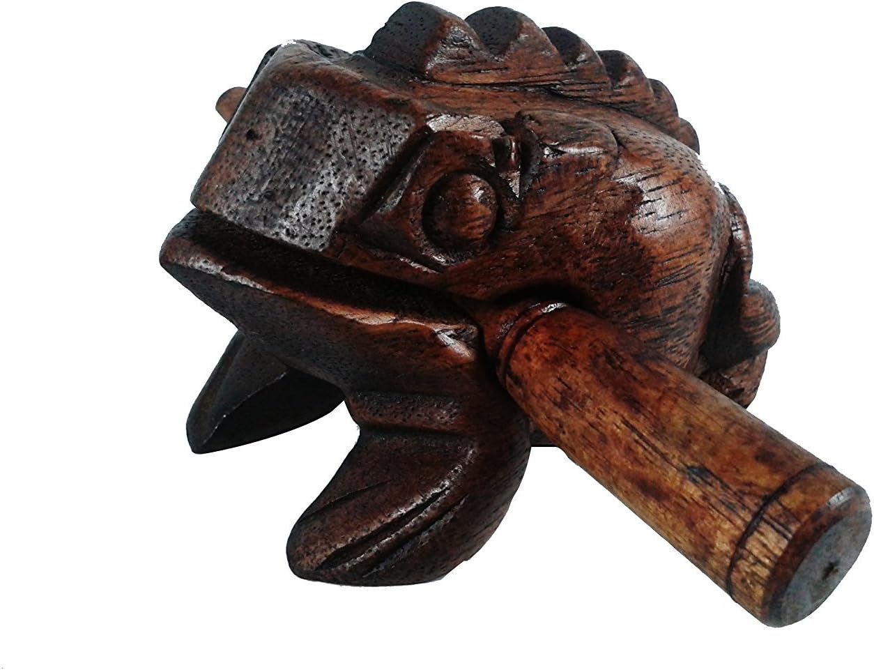 Lastwizard percussionSmall Wood Carving Frog Musical Instrument Tone Block, approx. 4" Long