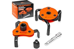MateAuto Universal 3-Jaw Oil Filter Wrench Set, Adjustable 2-Way Operation, Heavy-Duty Oil Filter Removal Tool, High Torque f