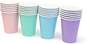 Amazon.com: Pastel Rainbow Party Paper Cups 9 Ounce (24 Pack) : Toys ...