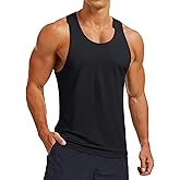 MAGCOMSEN Mens UPF 80+ Tank Tops Y Back Quick Dry Gym Workout Running Athletic Fitness Muscle Sleeveless Summer Shirts