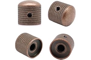 GUTAHARE 4Pcs Metal Electric Guitar Knobs Volume Tone Speed Control Knobs for Fender Telecaster Gibson Les Paul Electric Guitar Bass Accessories(Red Copper)