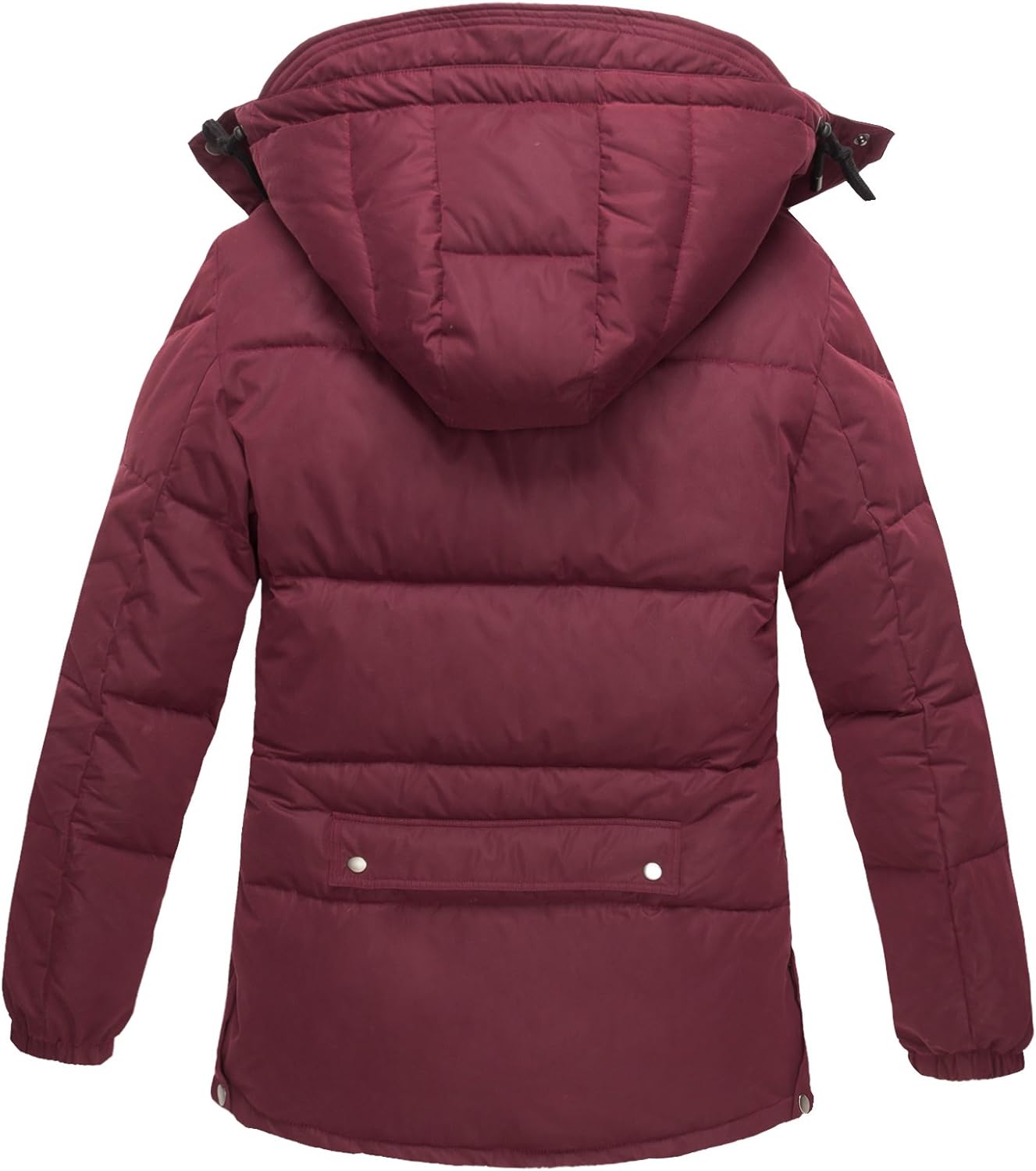 burgundy hooded coat