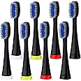 Pursonic Electric Toothbrush Heads - 8 Pack Electric Toothbrush Replacement Brush Heads for Teeth and Gum Care - Tooth Brush Heads for S750 (Black)