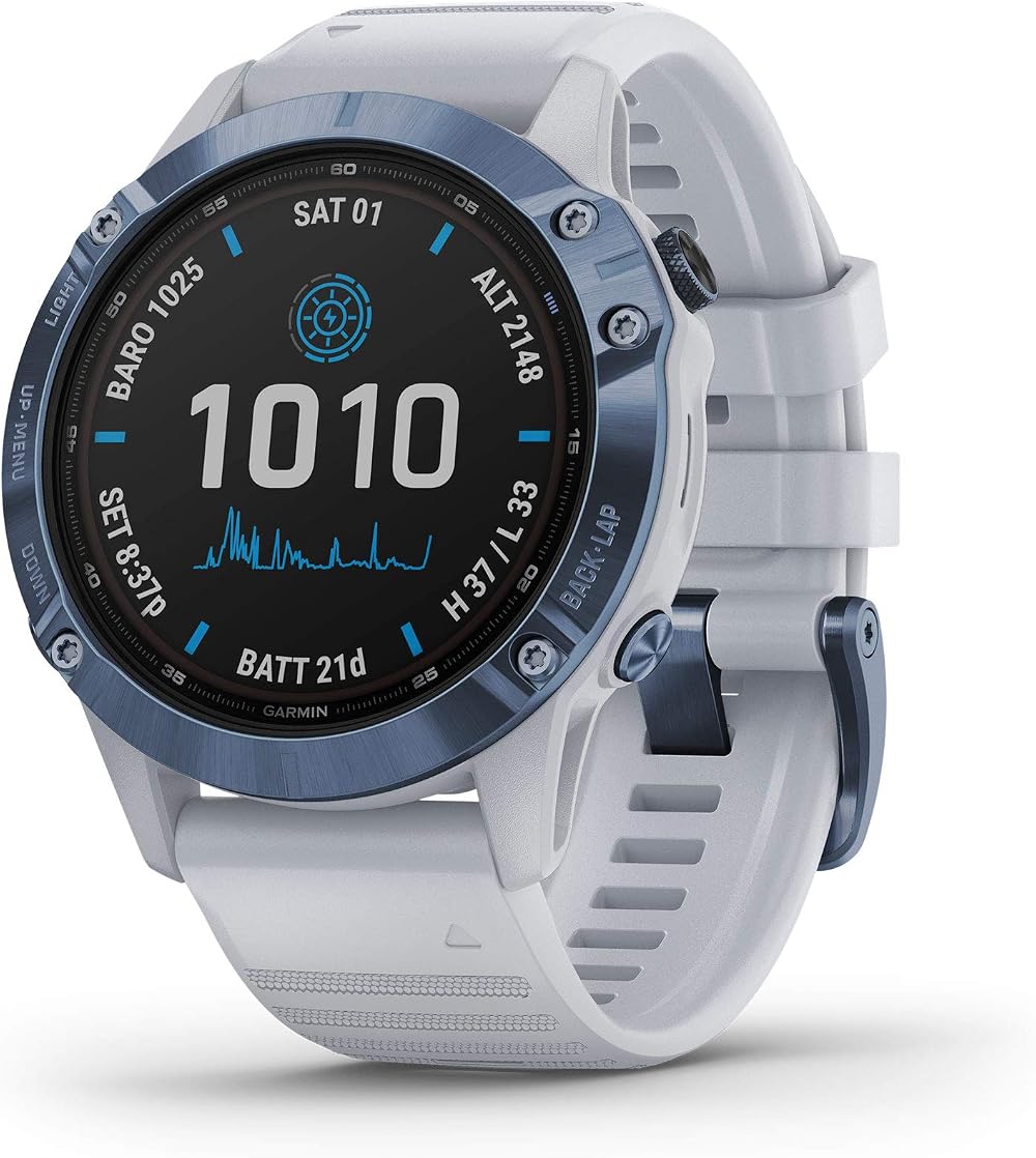 Garmin fenix 6 Pro Solar GPS Watch Multisport Training Music Pay Mineral Blue
