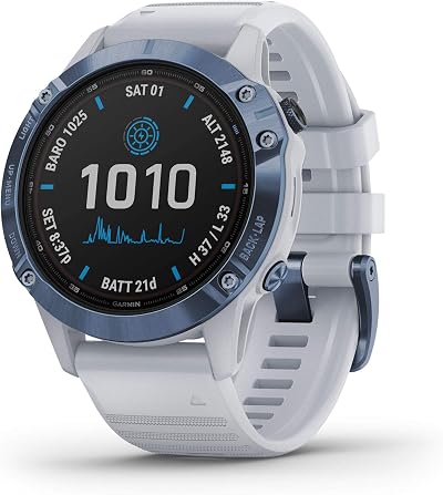 Garmin fenix 6 Pro Solar GPS Watch Multisport Training Music Pay Mineral Blue