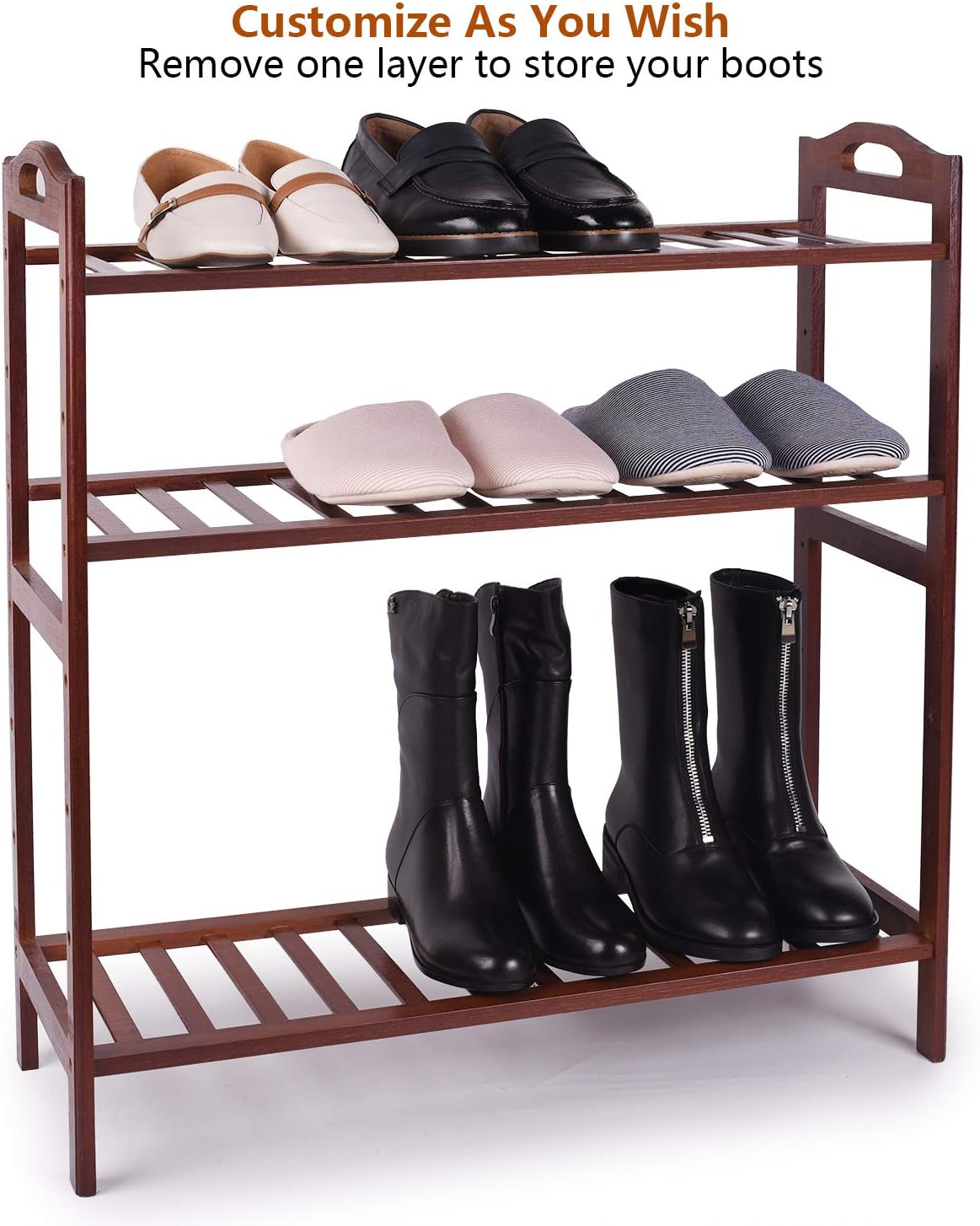 4 tier bamboo shoe rack on Clothing Closet Storage Shoe Shelf Storage Organizer For Entryway Hallway Bathroom For Boots Heels Bag Js Nova Juns Bamboo 4 Tier Shoe Rack Brown Home Kitchen