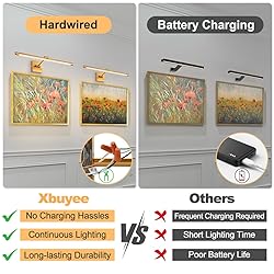 Xbuyee LED Picture Lights for Paintings, 24.4inch