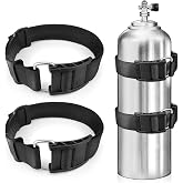 Owekfifv 2-Pack Scuba Tank Holder Straps with Cam Buckles | Universal Dive Cylinder Adjustable Webbing Belt with ABS Buckles and Anti-Slip Pad for Diving/Snorkeling/Freediving