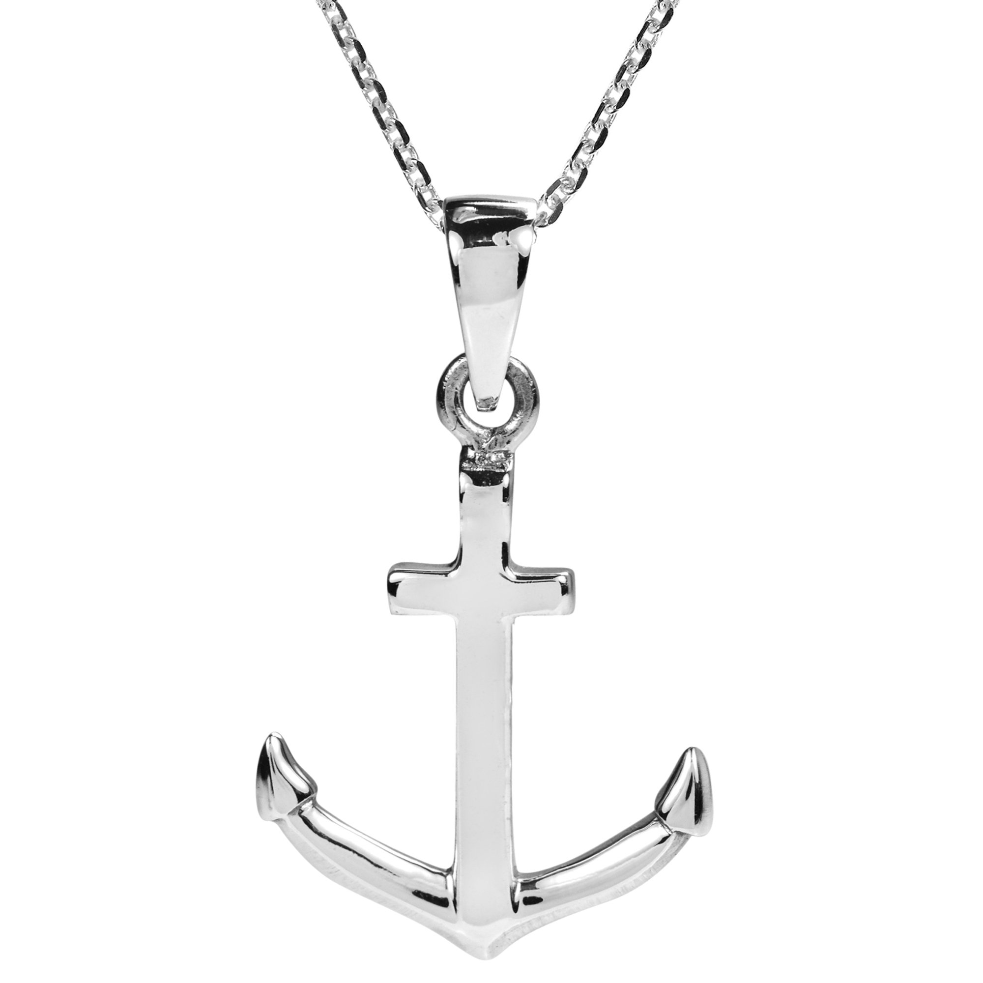 AeraVida Nautical Anchor Cross of Hope .925 Sterling Silver Necklace | Sterling Silver Necklace for Women | Long Necklaces for Women | Necklace Women Jewelry