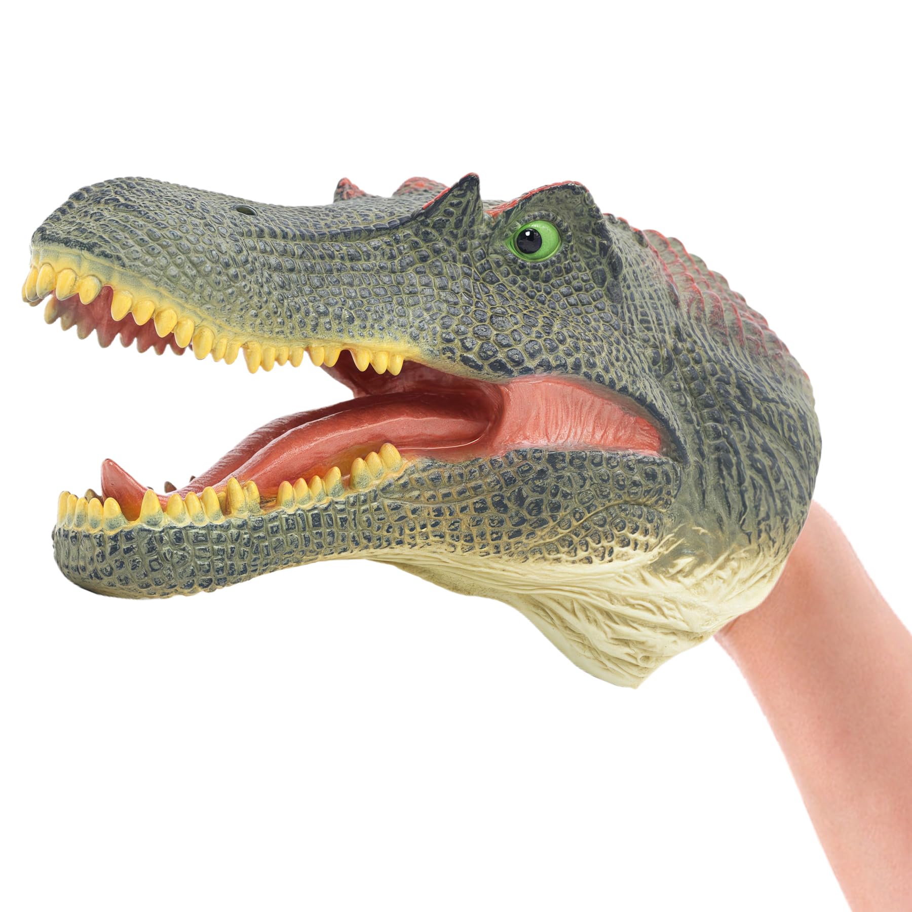 Photo 1 of Gemini&Genius Spinosaurus Dinosaur Hand Puppet Spinosaurus Puppet Toy Dinosaur Hand Puppet Realistic Spinosaurus Dinosaur Puppet for Kids