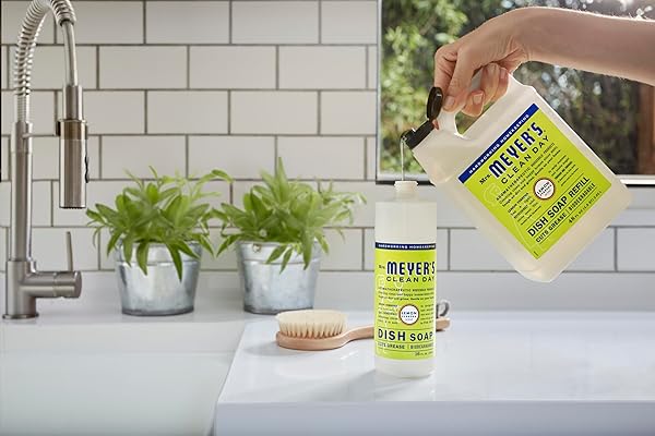 MRS. MEYER’S CLEAN DAY LIQUID DISH SOAP REFILL, BIODEGRADABLE FORMULA, LEMON VERBENA (48 FL OZ (PACK OF 1))