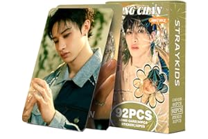 PYAJUU Stray Kids Photocards 92PCS Kpop Straykids Hollow Photocard Set Stray Kids 60PCS Giant Album Cards 32PCS Sticker Pack Boys and Girls Card (BANGCHAN)