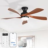 Sofucor 52 Inch Smart Ceiling Fans with Lights and Remote, APP Control | Work with Alexa/Google, 5 ABS Blades, Modern, Quiet Reversible DC Motor, 3CCT Dimmable, Indoor/Outdoor/Bedroom/Living Room