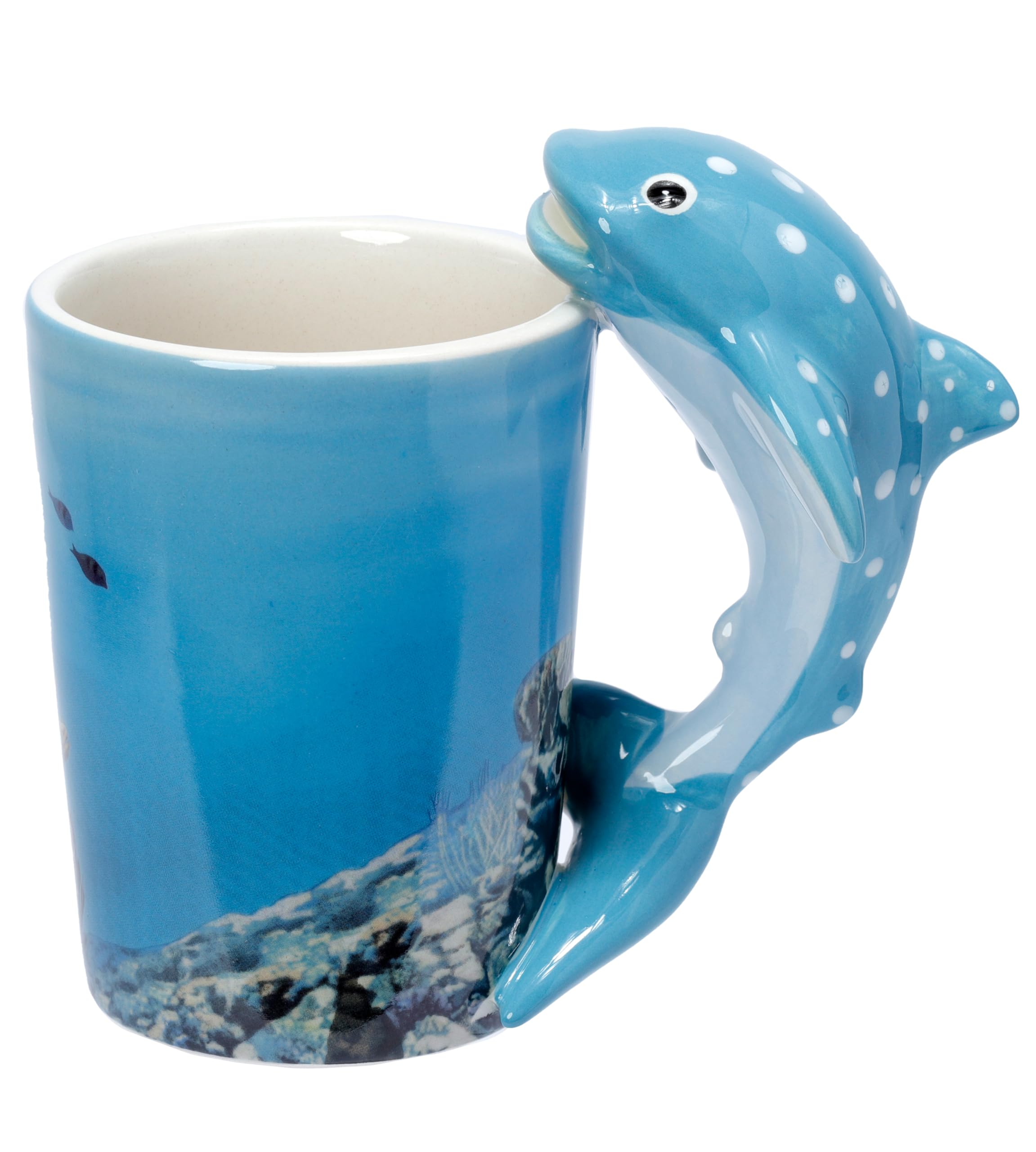 Puckator Whale Shark Ceramic Shaped Handle Tea Coffee Mug - Funny Home Accessories - Cute Gifts for Girlfriend - Large Mugs for Men Women Hot Drinks - Cute Cups Presents - Secret Santa Gift - Cup Set