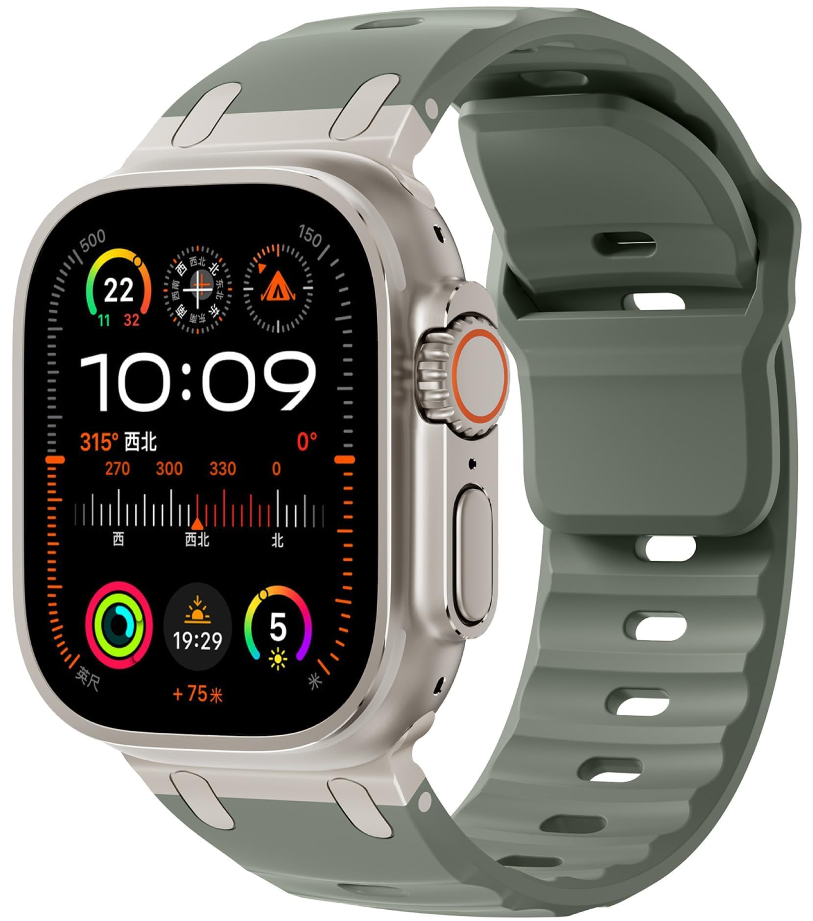 Rugged Apple Watch Ultra 2 Strap 49mm, 26mm Widen Thicken Silicone Sport Band With Mechanical Metal Adapter for iWatch Series 10 46mm, 9 8 7 45mm, SE 2nd 6 5 4 44mm