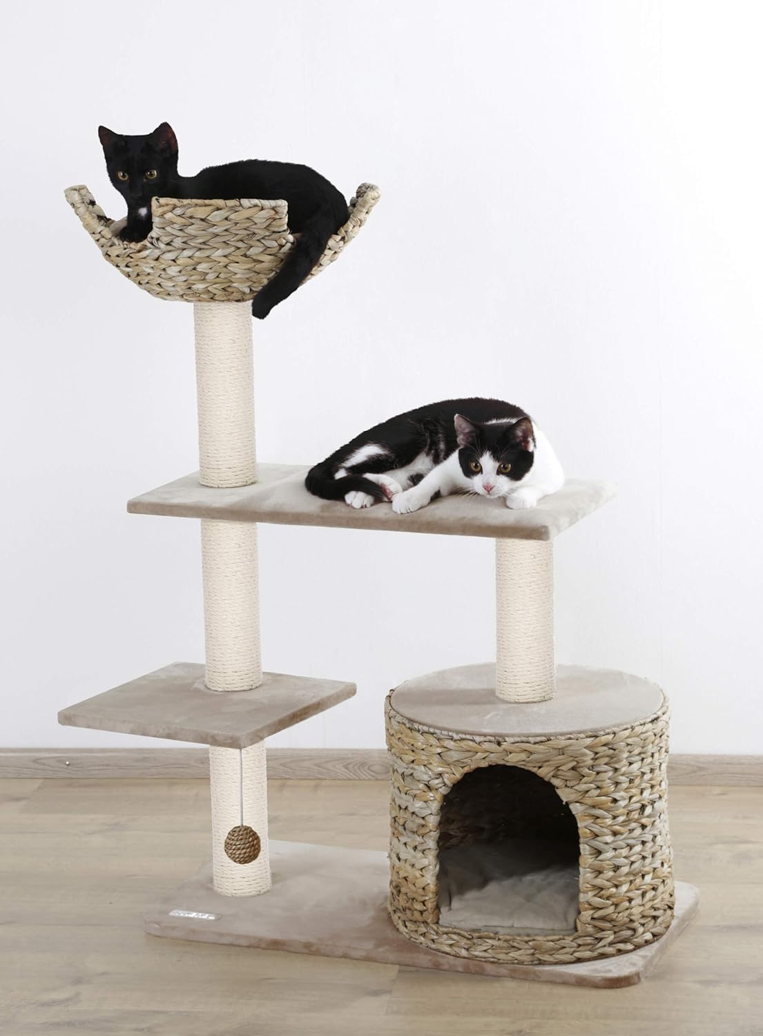 Kerbl Pet Cat tree banana leaf, beige, 70x35x100cm, in brown box, 70 x 35 x 100 cm - Image 5