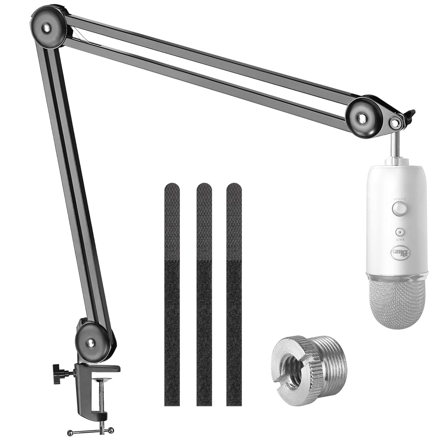 Microphone Boom Arm Stand - Professional Heavy Duty Broadcast Mic Stand for Microphones, Compatible with Shock Mounts by YOUSHARES