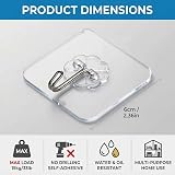 WOVU 20Pcs Heavy Duty Wall Hooks 15 kg Transparent Adhesive No Drill view 3