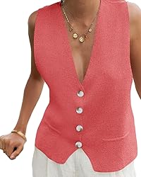 Saodimallsu Womens Sleeveless Sweater Vest Knit V