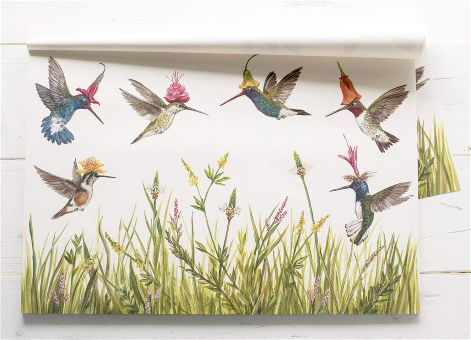 Hummingbird Paper Placemats - Designed by Vikci Sawyer Made in USA - 18 Sheets per Pad