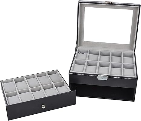 Efosh 20 Slots Vintage Style Watch Jewelry Display Storage Box