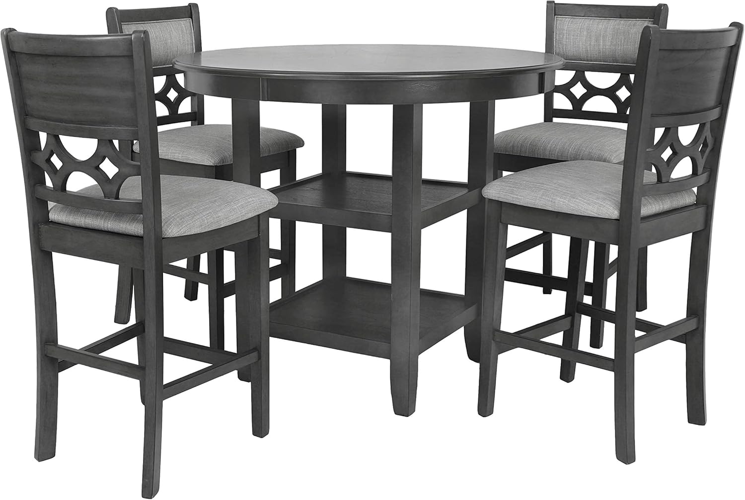 New Classic Furniture Amy 5Piece Counter Dining Table Set Gray or