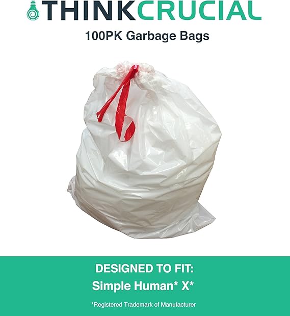 Think Crucial Durable Garbage Bags Fit simplehuman ‘Size “X