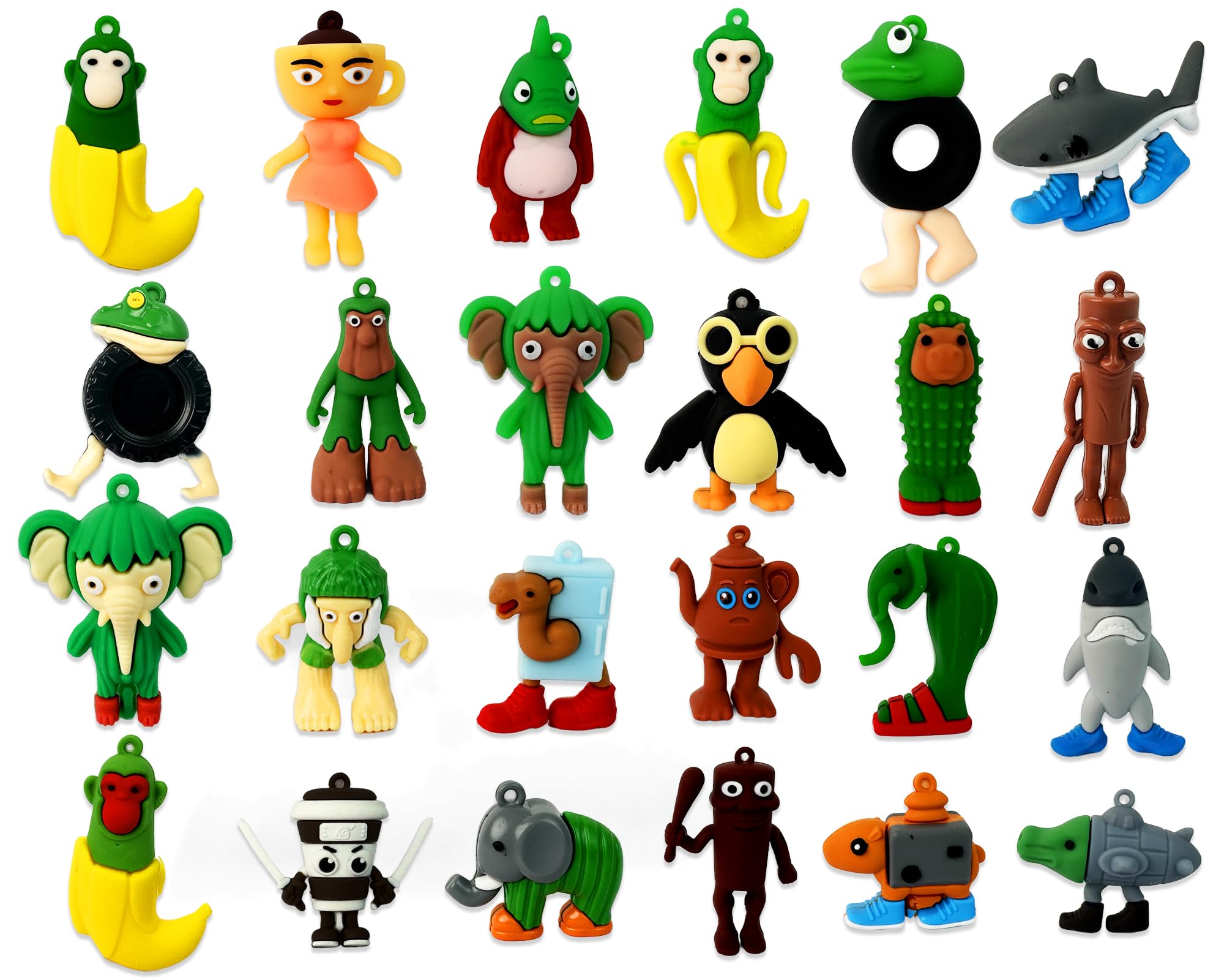 24PCS Tralalero Tralala Toys, Tung Tung Sahur & More – Mini Collectible Brainrot Toys for Desk Decor, BRR BRR Patapim,Meme Shark Collectible Animals Figurine Doll (24Pcs)