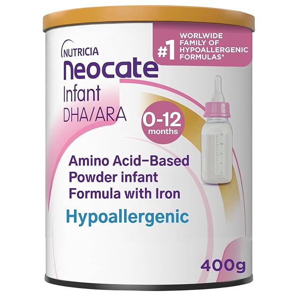 NUTRICIA NEOCATE INFANT – FOOD ALLERGY RELIEF HYPOALLERGENIC BABY FORMULA WITH AMINO ACIDS – WELL-TOLERATED & SUPPORTS NORMAL GROWTH – DAIRY-FREE INFANT FORMULA WITH DHA, ARA – 0-12 MONTHS – 14.1 OZ