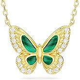 HOTIE 14K Gold Plated Butterfly Necklace for Women 925 Sterling Silver Butterfly Malachite Turquoise Necklace Christmas Jewelry Gift for Her