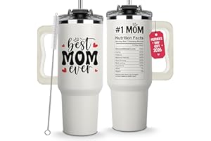Mothers Day Gifts For Mom - Best Mom Ever Tumbler With Handle 40oz, Mommy Coffee Mug, Mama Tumblers, Momma Gift Ideas from Kids, Daughter, Son, Funny Birthday Present For Her, Mother Day Gift Tumbler