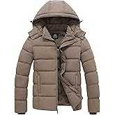 GGleaf Men's Winter Puffer Jacket Quilted Thicken Down Coat Insulated and Water Repellent Jacket with Hood