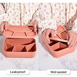 AROCFTIE Silicone Bento Box, 4 Compartment