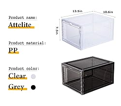 Attelite Drop Front Plastic Shoe Box with Clear
