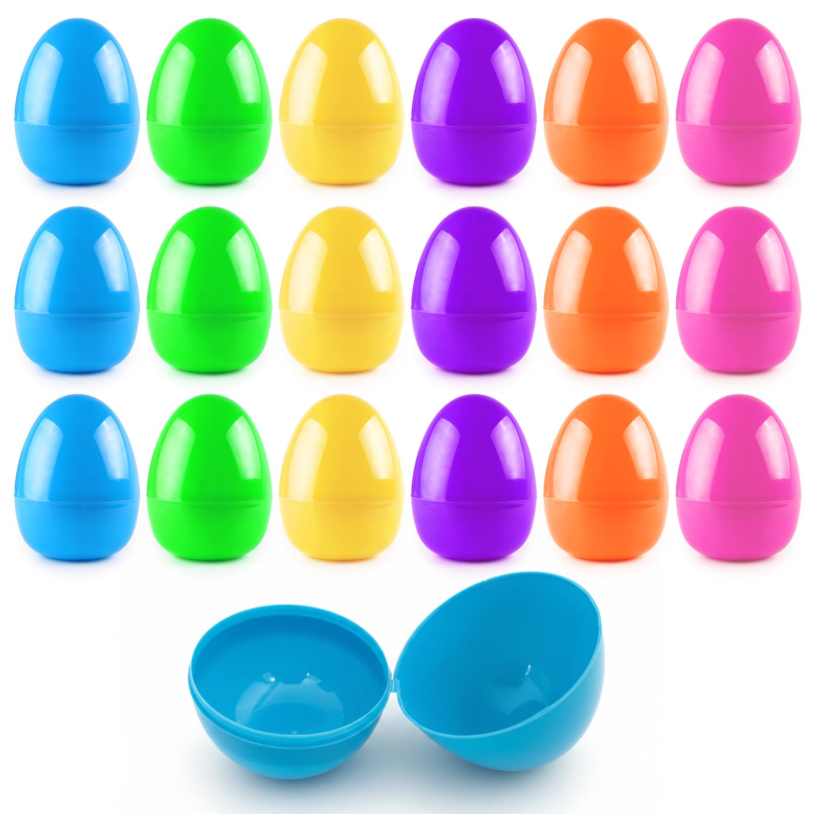 GONNCZ 24 Pack Large 9.5cm Plastic Easter Eggs Fillable - Colorful Jumbo Eggs for Easter Egg Hunt, Party Favors & Basket Stuffers