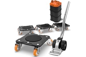 ONEON Furniture Mover Plus, Upgrated to Full Carbon Steel Panels Dolly, Reinforced Rib Design, Increased Weight Capacity, with Furniture Lifter, Easy Heavy Lifting