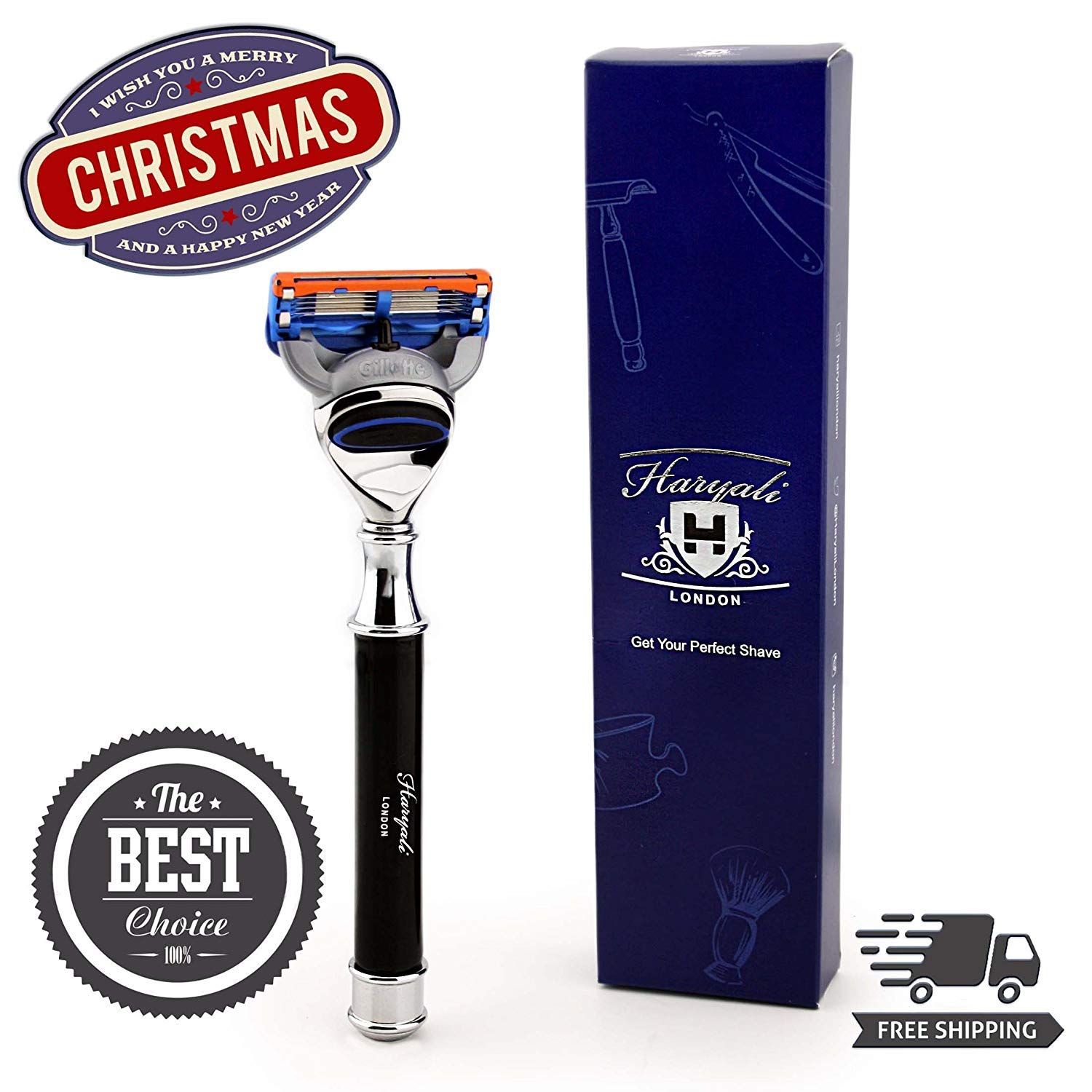 Fusion Compatible Razor in Black Resin Handle | A Classic Essential for ...