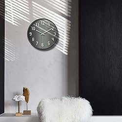 Modern Wall Clock Black&Grey Large Decorative